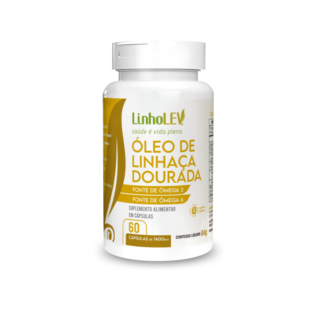 Óleo de Linhaça Dourada 60 Caps. 1400mg - Linho Lev