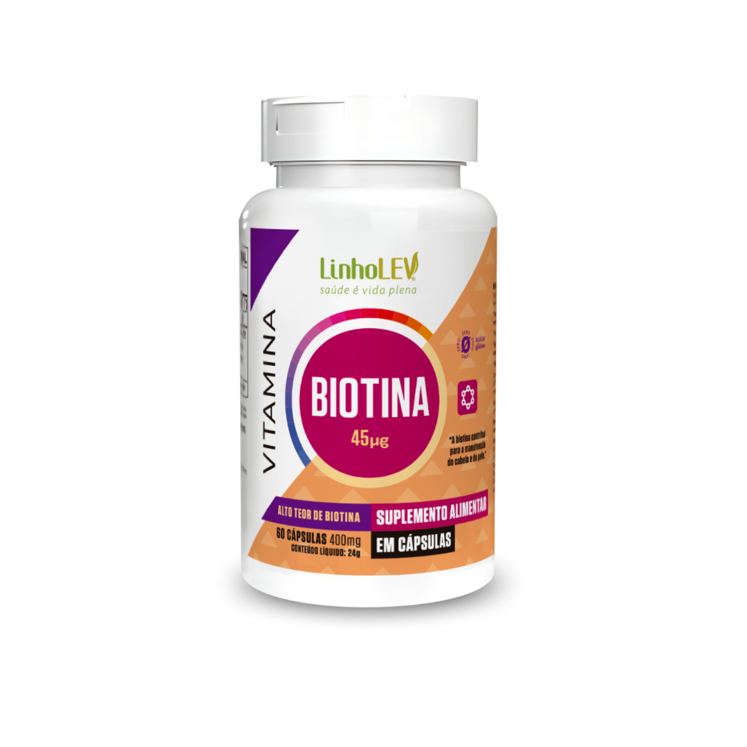 Biotina 60 Caps. 400mg - Linho Lev